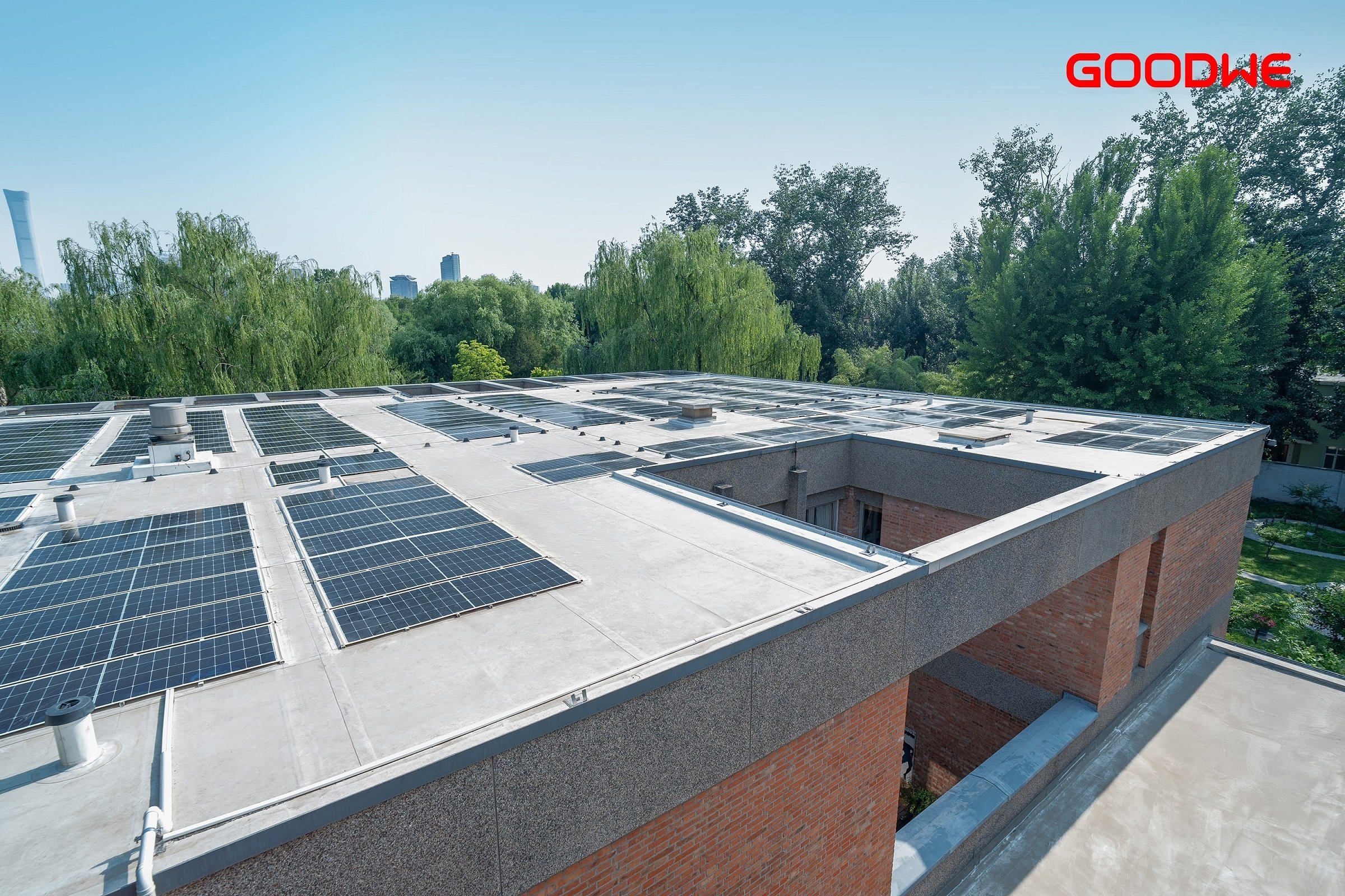 GoodWe Galaxy series modules were integrated with the Sika-made waterproof membrane on the roof