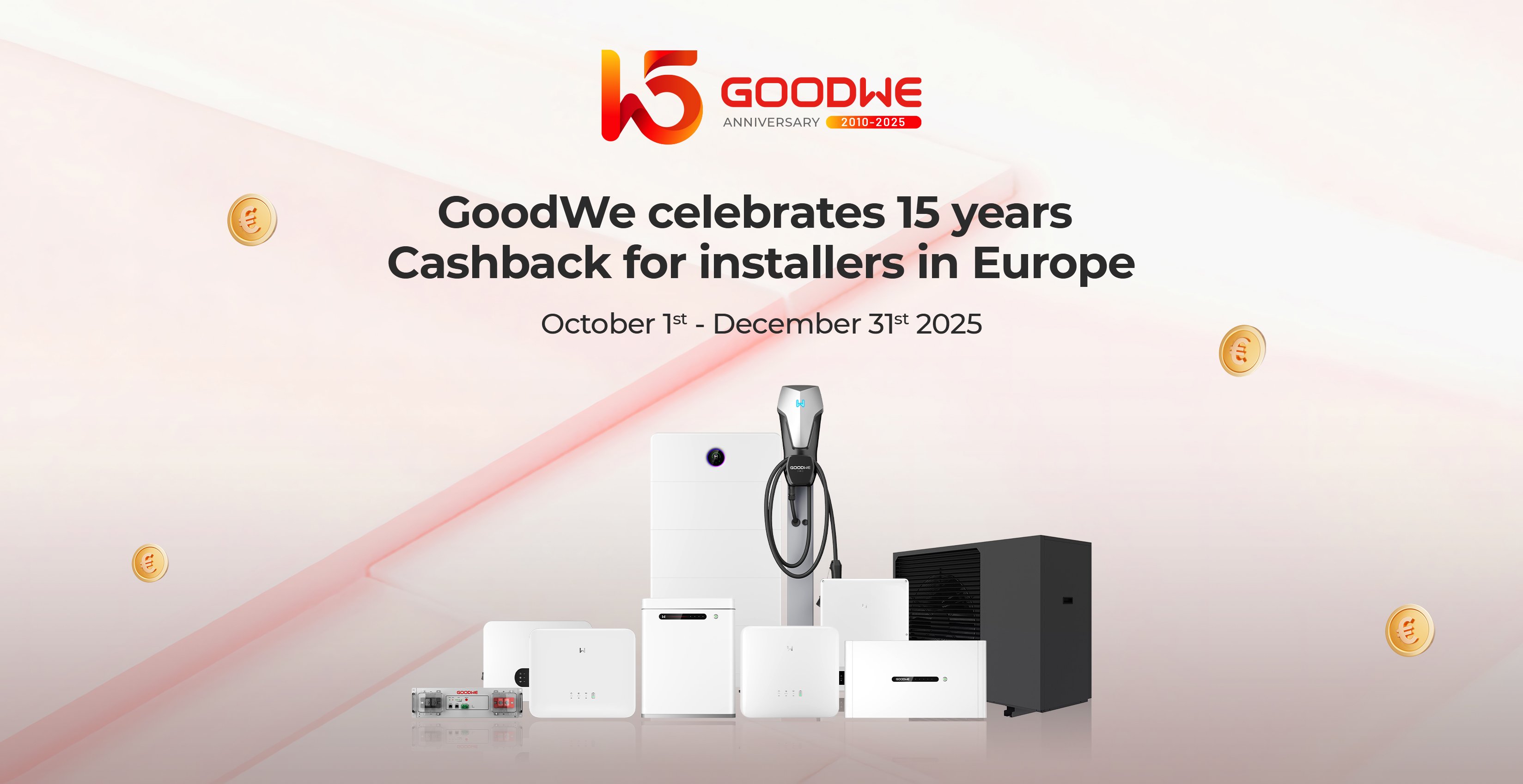 GoodWe celebrates 15 years with cashback for installers in Europe