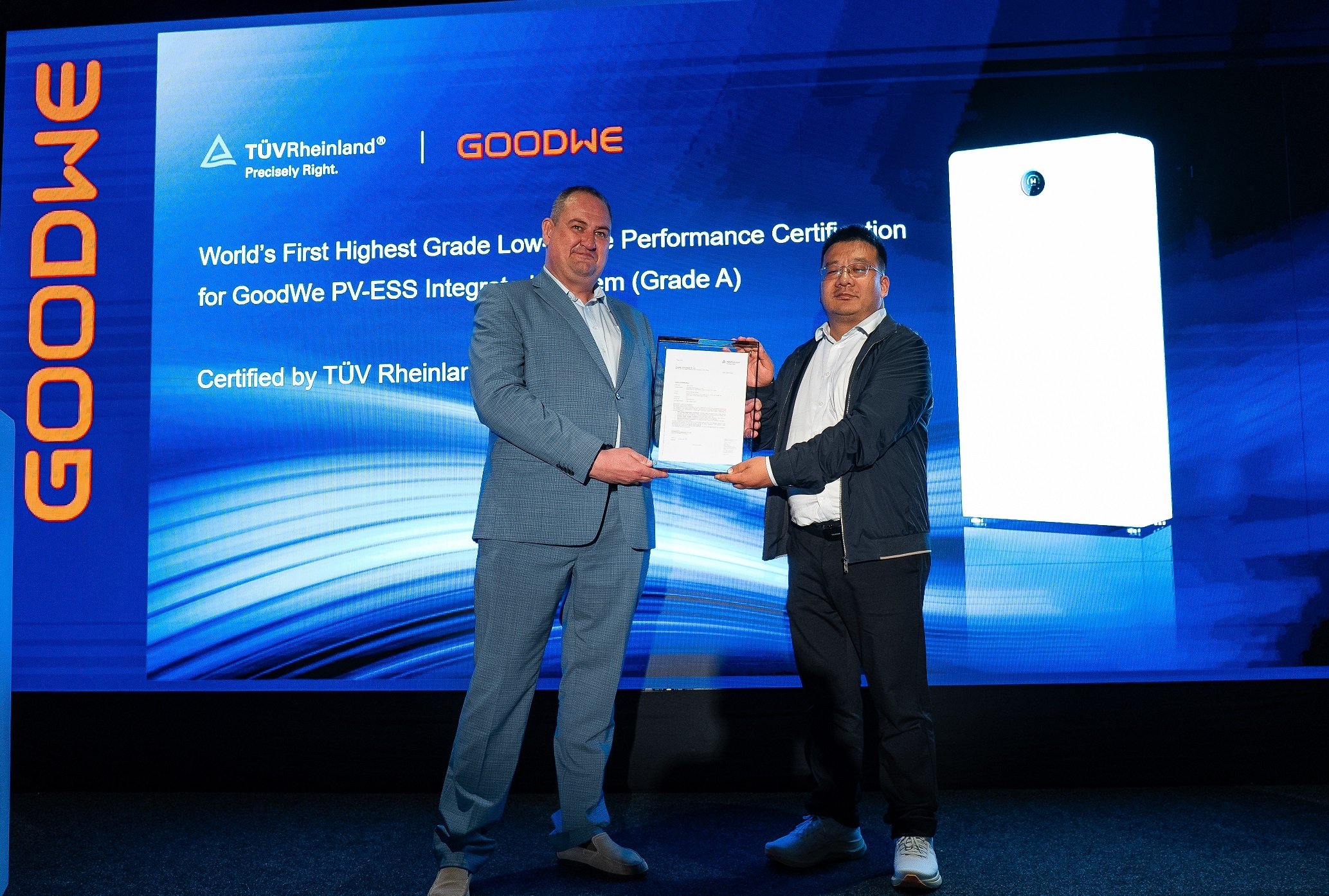 GoodWe recieves world first Highest Grade Low Noise Performance Certificate from TÜV Rheinland for the ESA All-in-One battery storage