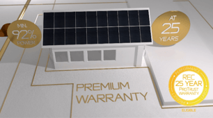 A solar panel on a roof

Description automatically generated