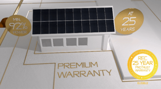 A solar panel on a roof

Description automatically generated