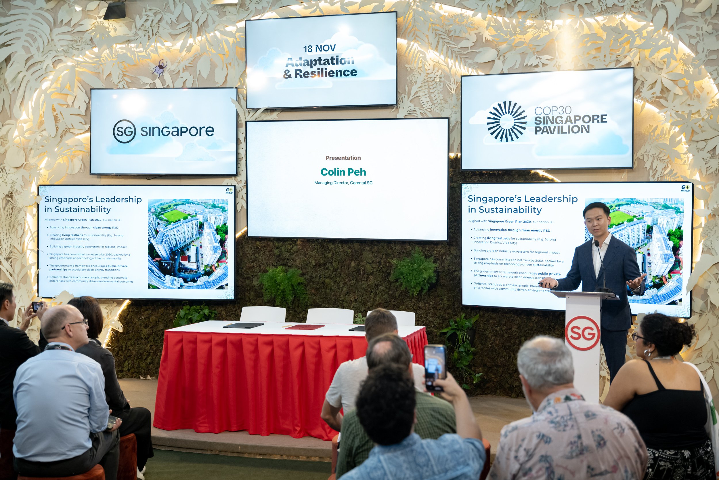 Photo Caption_ Colin Peh presents Singapore’s leadership in sustainability, emphasising innovation, public-private collaboration, and regional climate impact