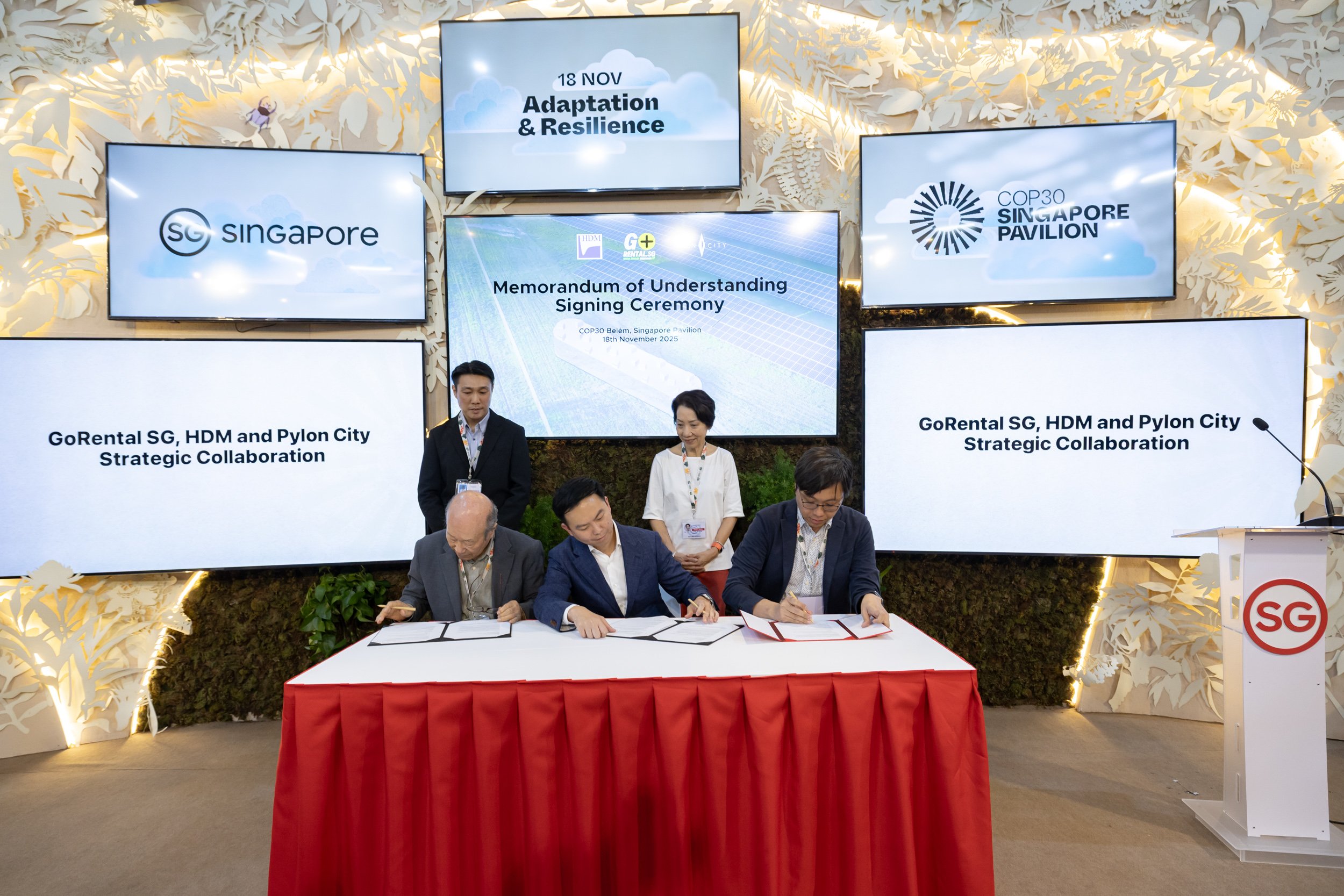 Photo Caption_ GoRental SG, HDM Inc., and Pylon City sign the Memorandum of Understanding to accelerate long-duration energy storage development for Singapore and the region