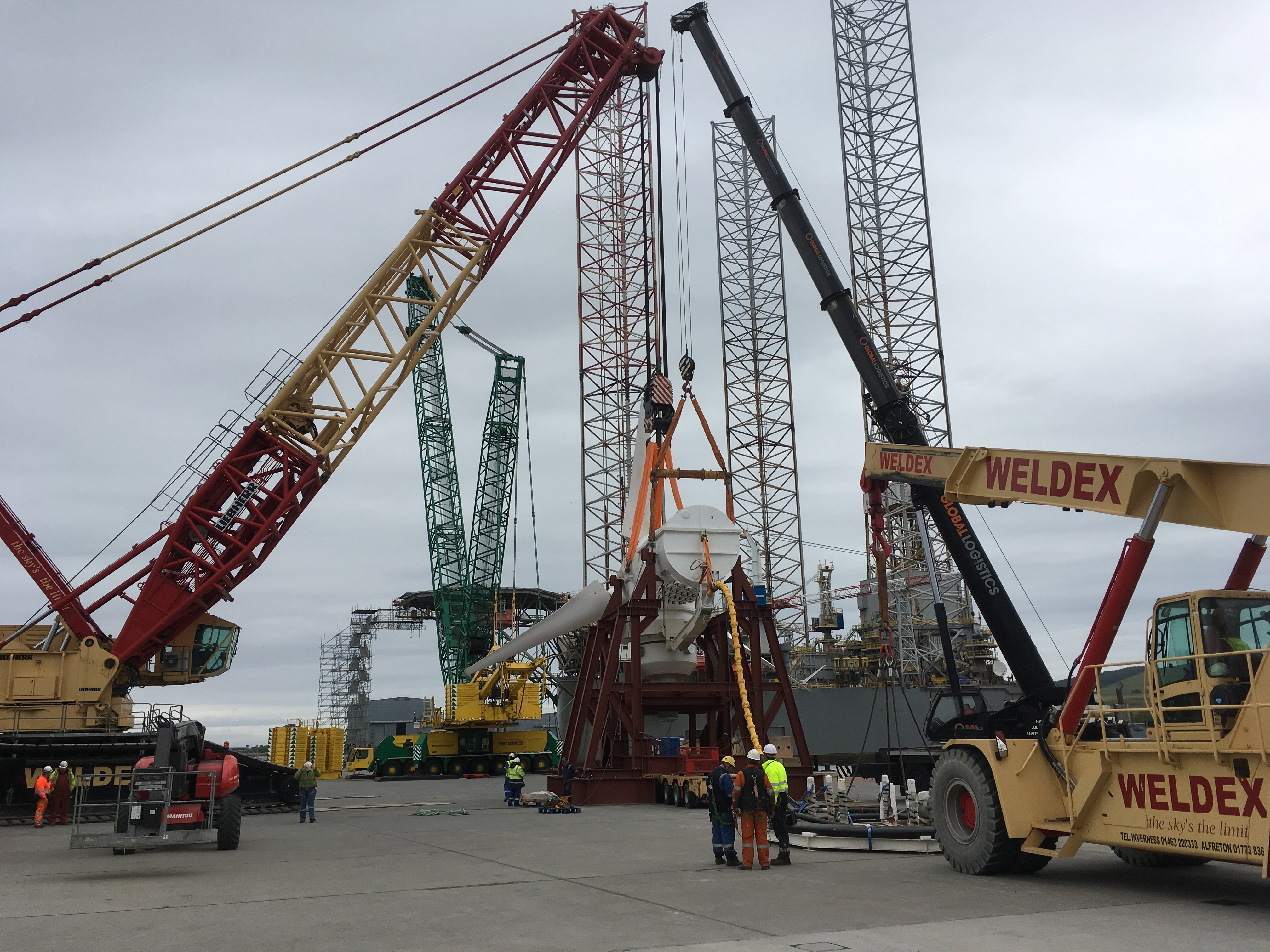 Tidal Turbine during rigging process