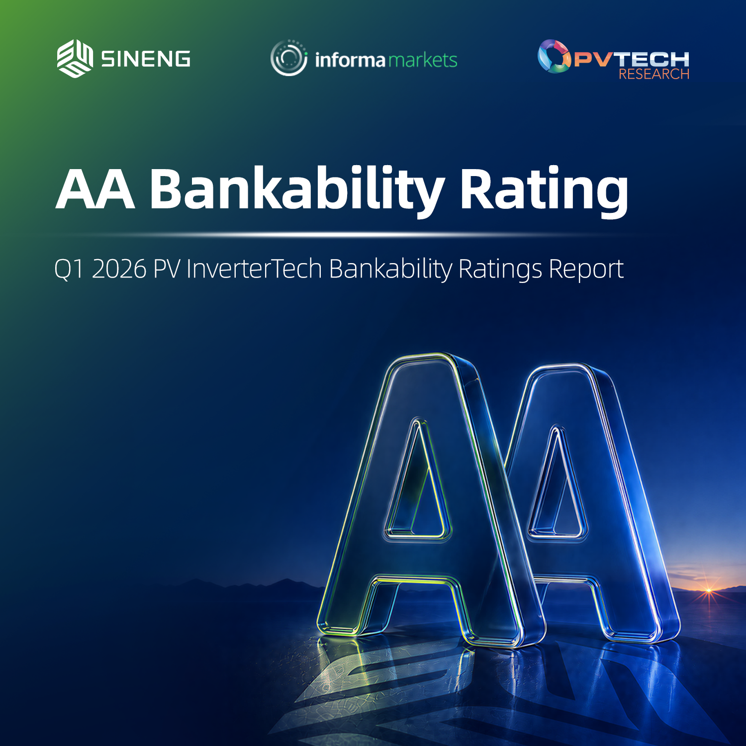 Sineng Electric Ranks Among the Global Top 3 in Bankability with an AA Rating in PV InverterTech Bankability Ratings Report image