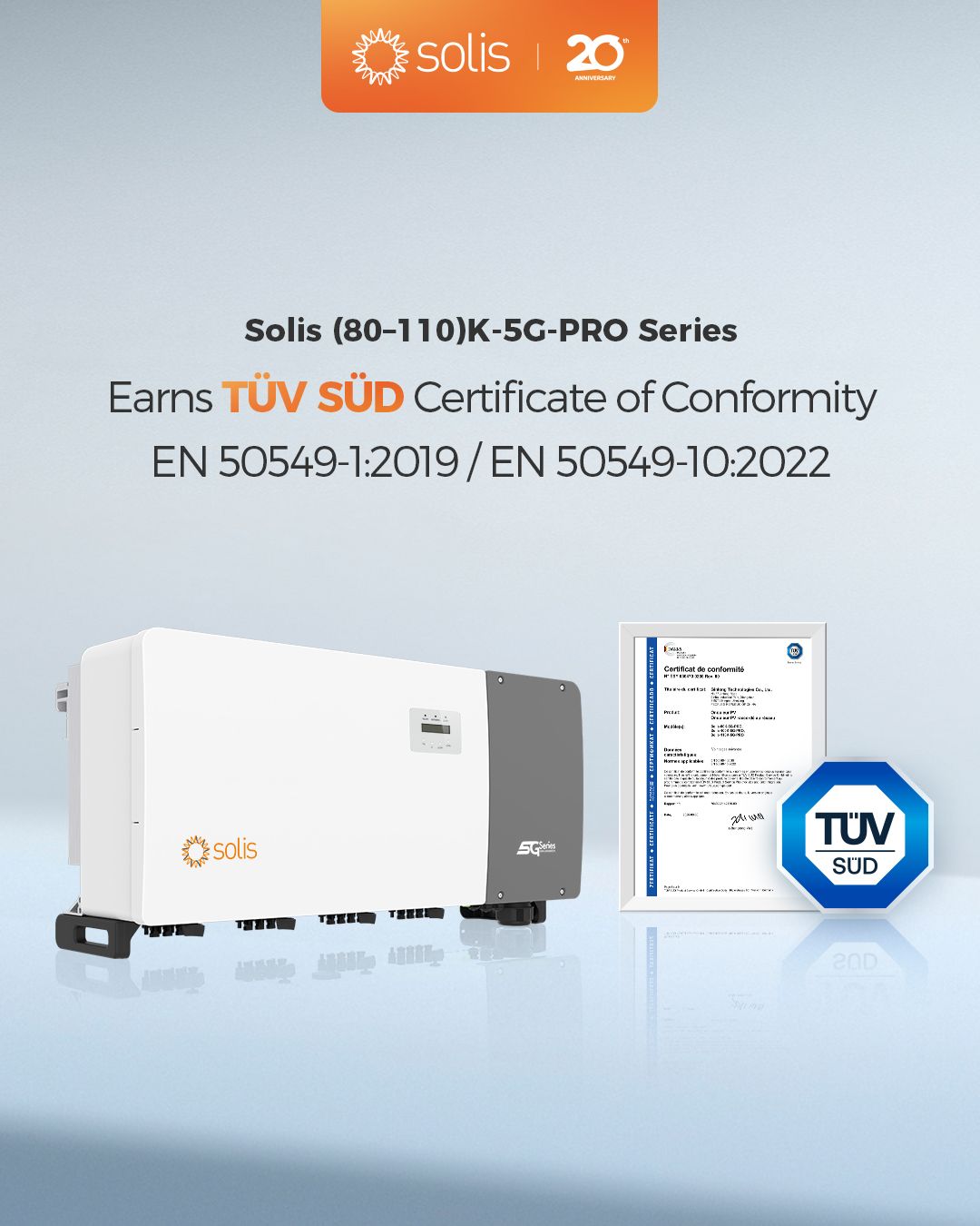 Solis Expands Its Certification Footprint in Europe, Securing Key Standards for Flagship Inverter Series image