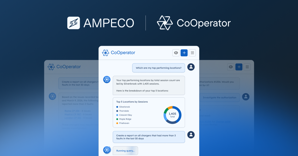 AMPECO Launches CoOperator, an AI Operations Agent for EV Charging Networks image