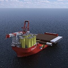 First main components of Liebherr HLC 150000 ready for installation on Alfa Lift image