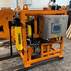 DLM’s Custom Built Saddleback Holdback Tensioner for Subsea Cable image