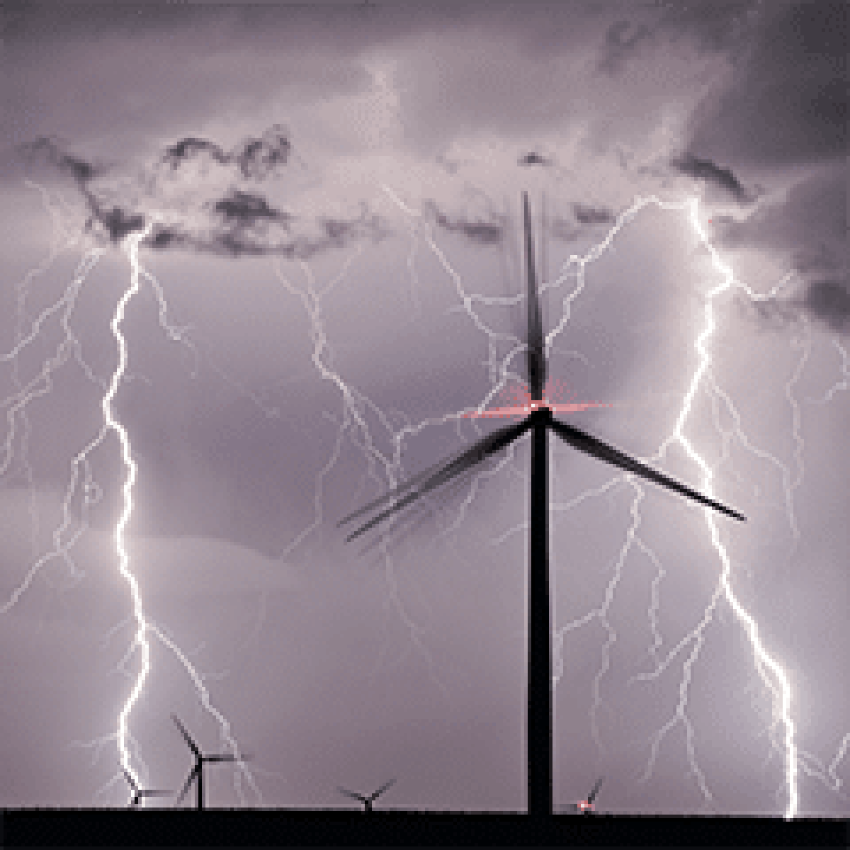 Wild weather and wind turbines image