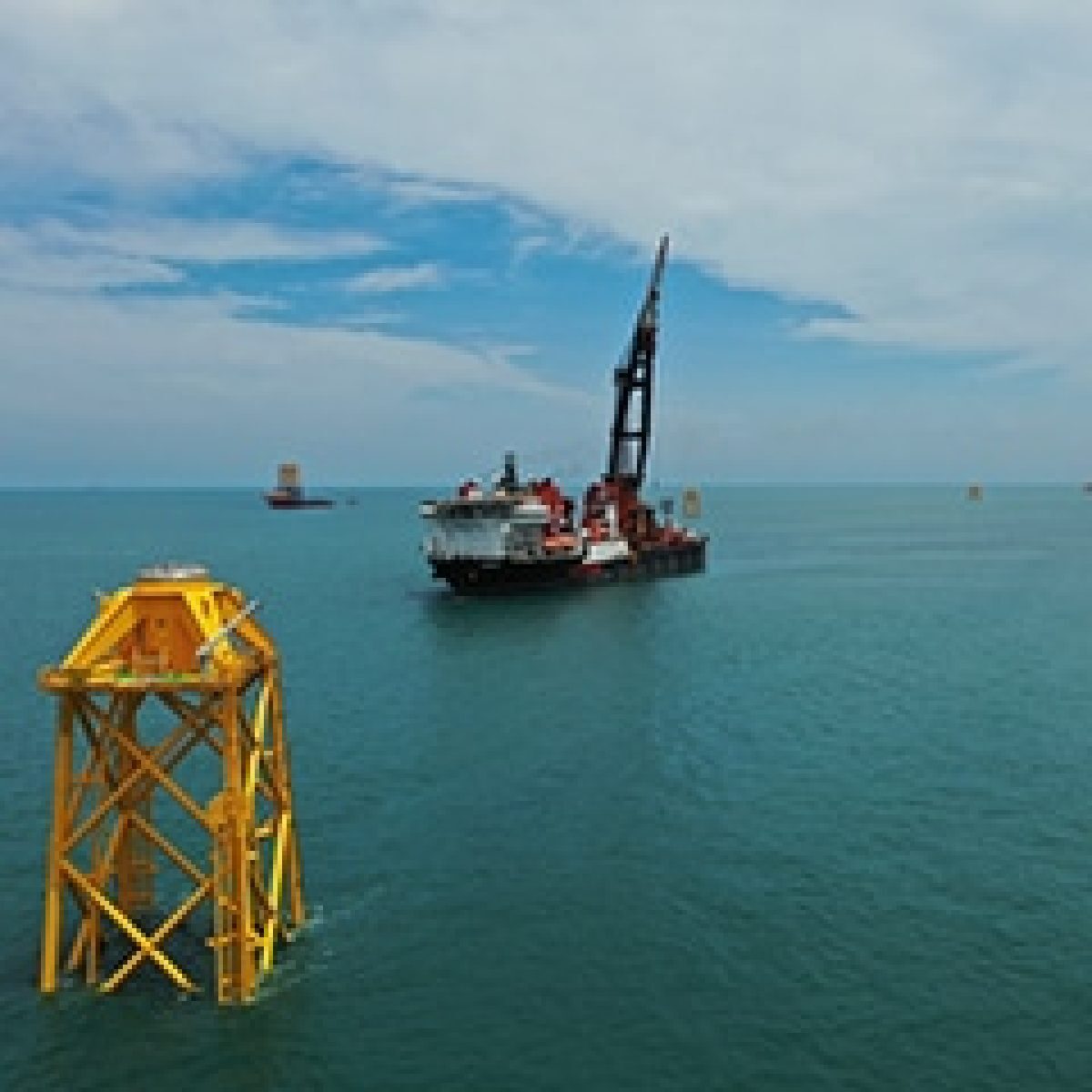 Jan De Nul installs first jacket foundations for TPC offshore wind farm installation image