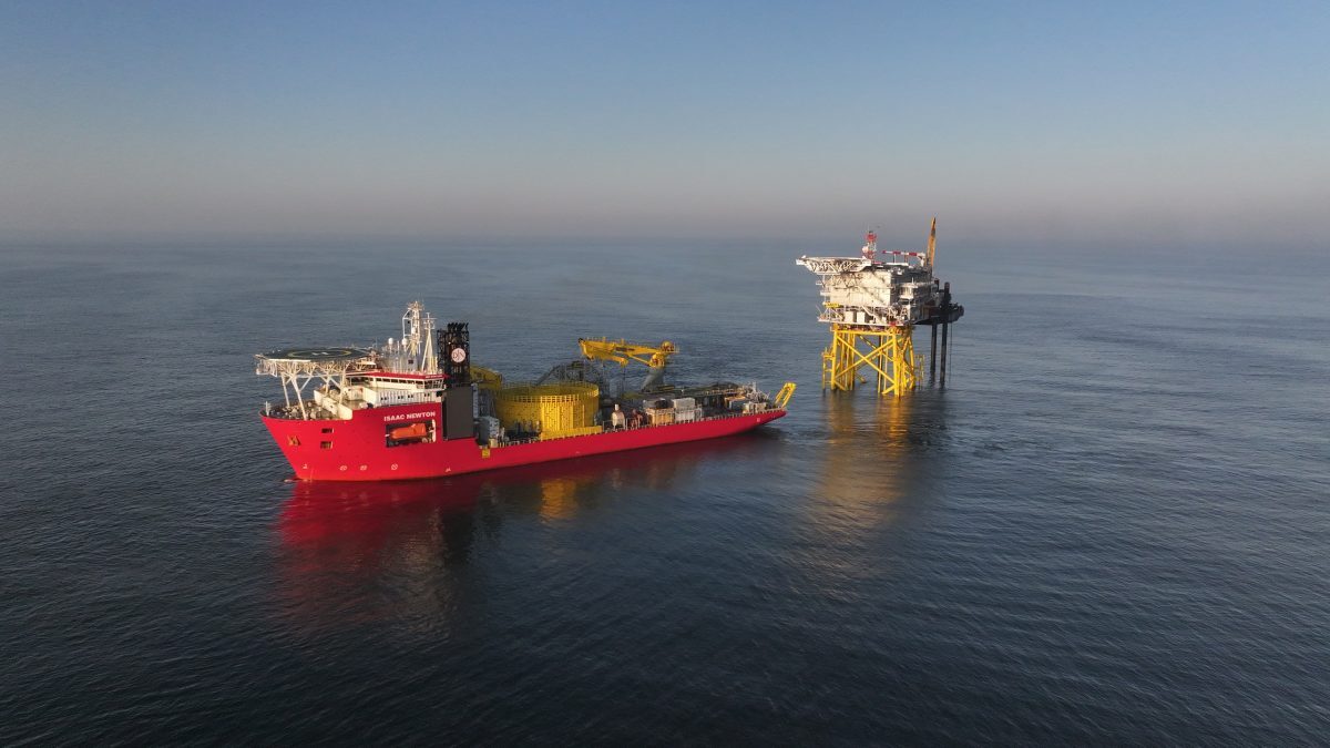 Jan De Nul installs subsea export cables to connect future floating wind farms off the Southern Brittany coast in France image