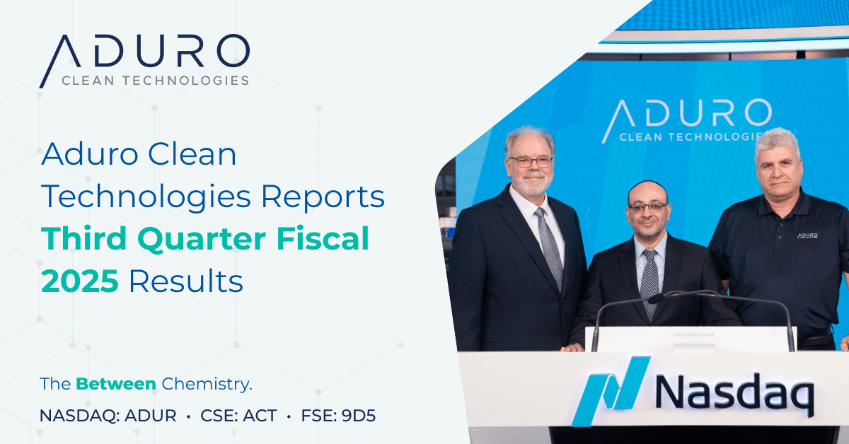 Aduro Clean Technologies Reports Third Quarter Fiscal 2025 Results image