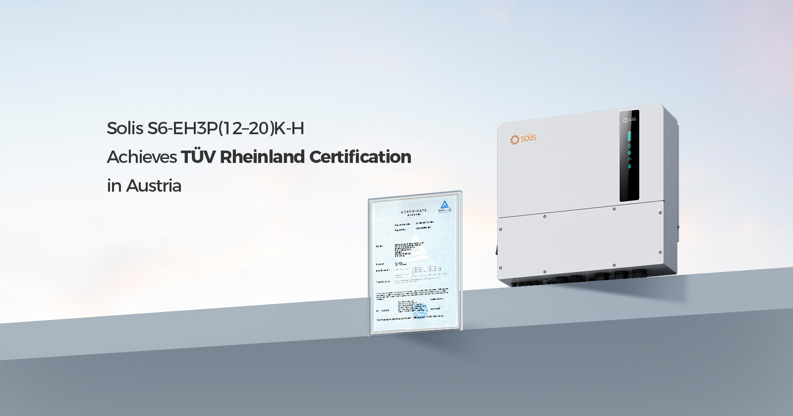 Solis 12–20 kW Three-Phase Hybrid Inverters Achieve TÜV Rheinland Certification for Austria image