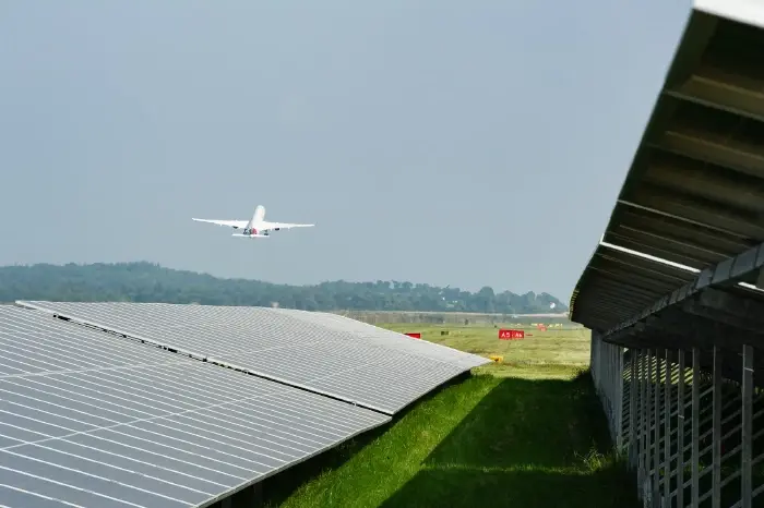 Solar power shining on Edinburgh Airport image